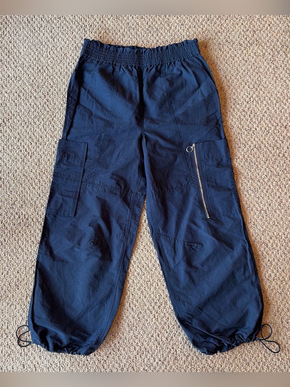 Sweaty Betty Navy Cargo Joggers with Zip Pocket